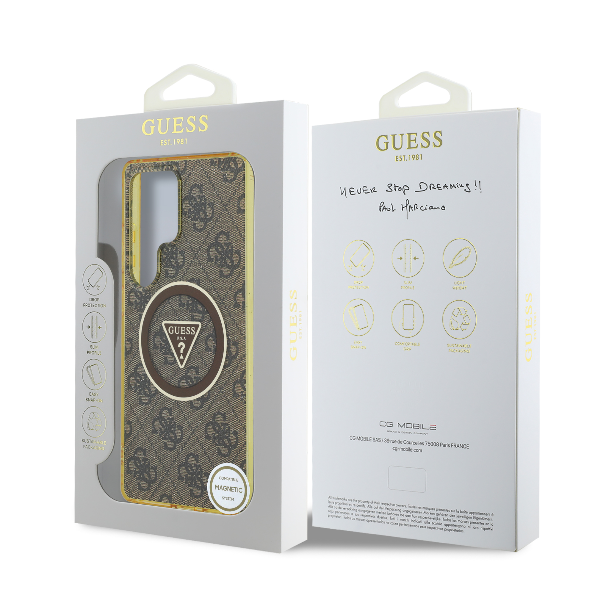 Foto 9 pulgar | Funda Original Guess 4g Logo Triángulo S25 Ultra - Café