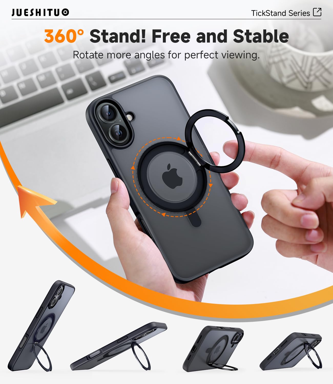 Foto 4 pulgar | Funda de Teléfono Jueshituo 3 en 1 para iPhone 16 Plus con Accesorios - Venta Internacional