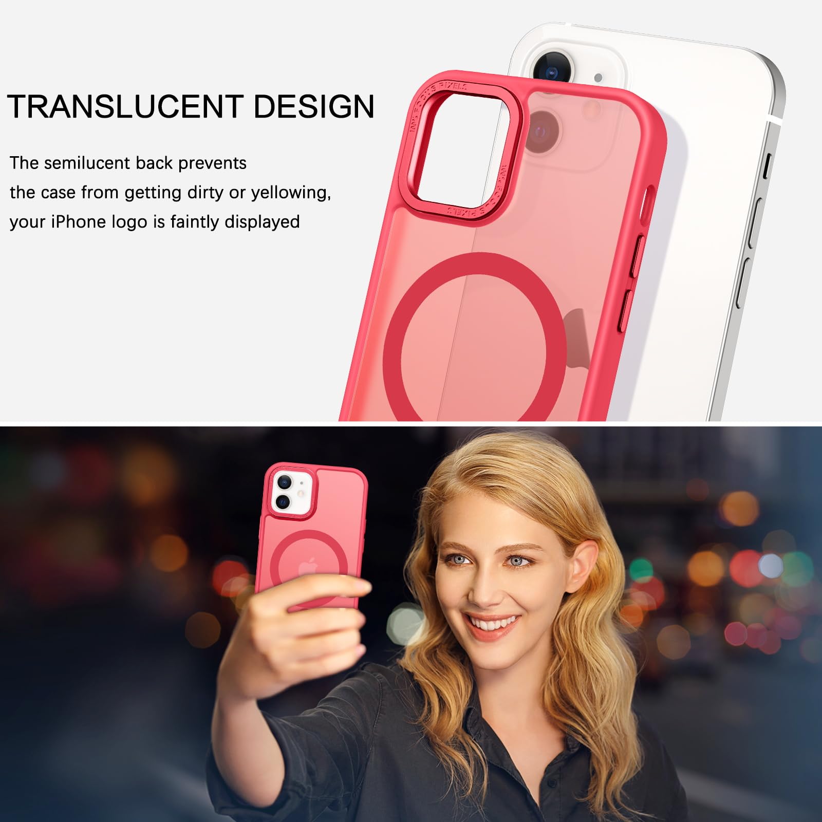 Foto 4 pulgar | Funda Magnética Bentobenp para iPhone 12 Roja - Venta Internacional