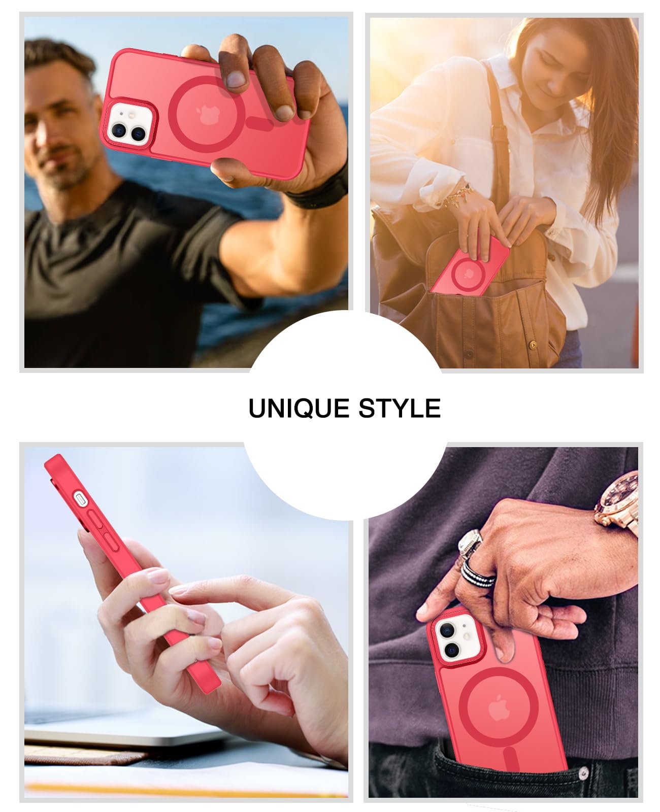 Foto 8 pulgar | Funda Magnética Bentobenp para iPhone 12 Roja - Venta Internacional