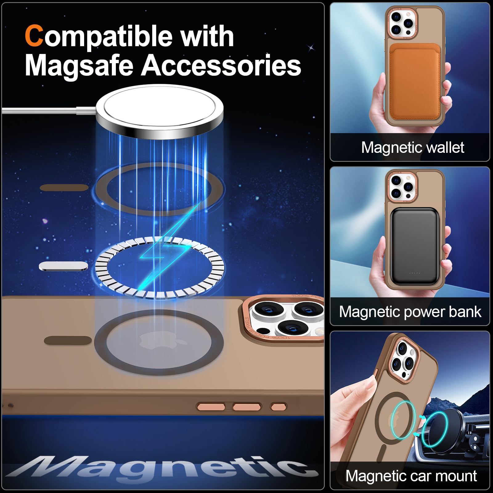 Foto 4 pulgar | Funda de Teléfono Hython para Iphone 15 Pro Max Magnética Translúcida - Venta Internacional