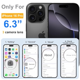Foto 2 | Funda Roybens para iPhone 16 Pro Wave Frame Negro - Venta Internacional
