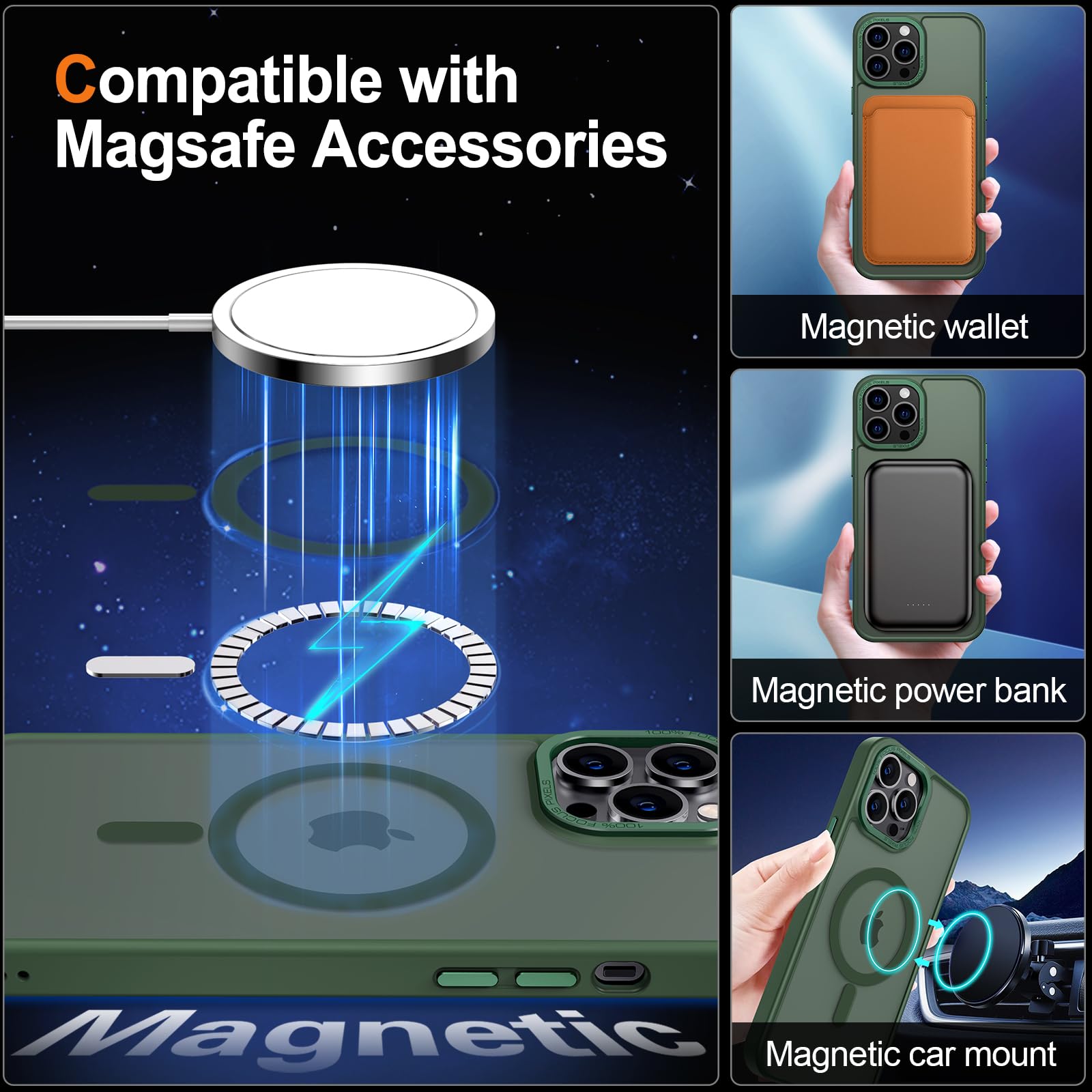 Foto 5 pulgar | Funda de Teléfono Hython para Iphone 12 Pro Max de 6.7 Pulgadas Verde - Venta Internacional