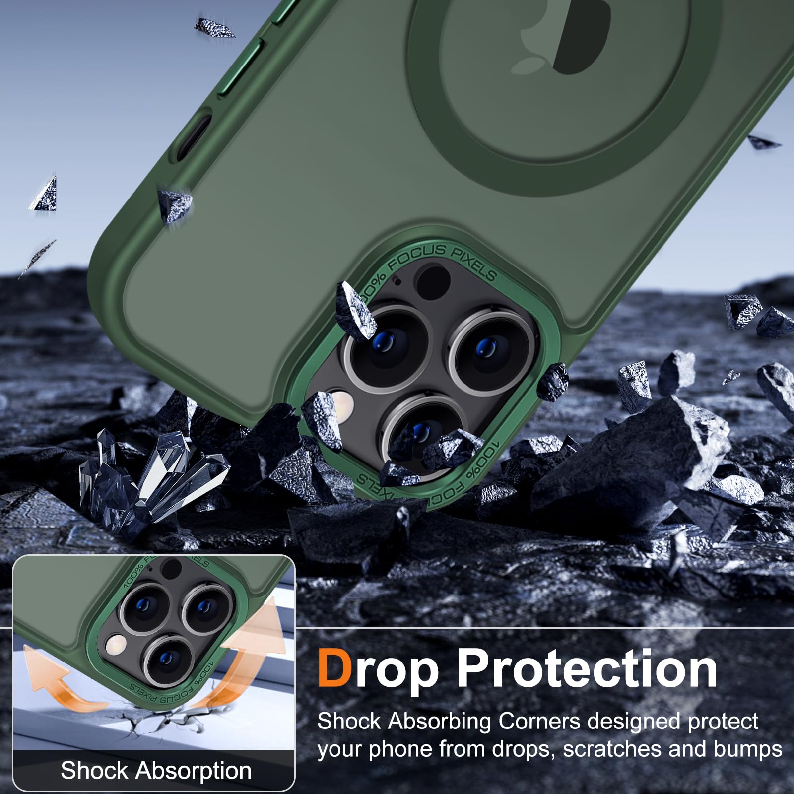 Foto 7 pulgar | Funda de Teléfono Hython para Iphone 12 Pro Max de 6.7 Pulgadas Verde - Venta Internacional