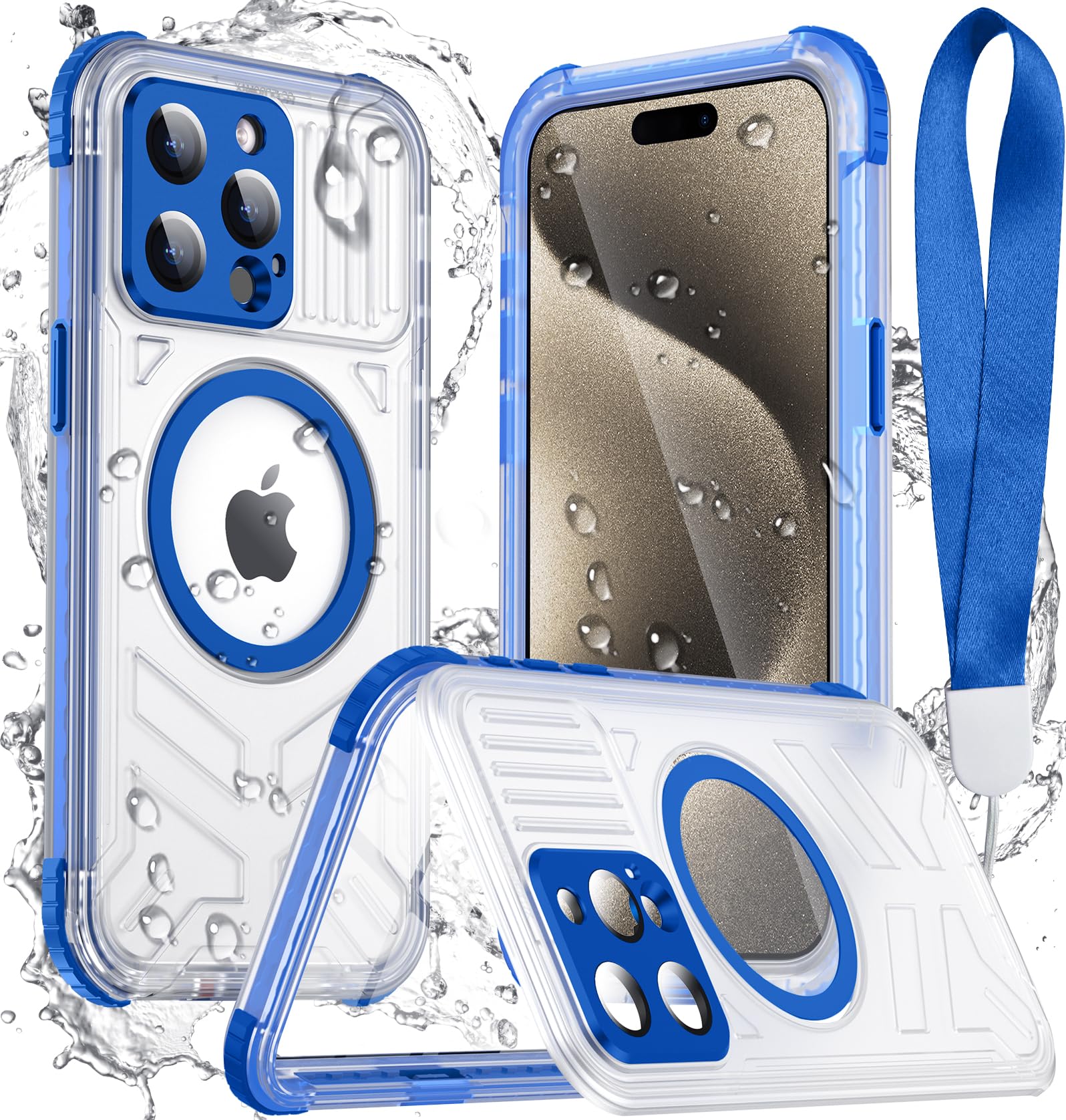 Foto 2 pulgar | Funda de Teléfono Temdan Magnética Impermeable para iPhone 15 Pro Max - Venta Internacional