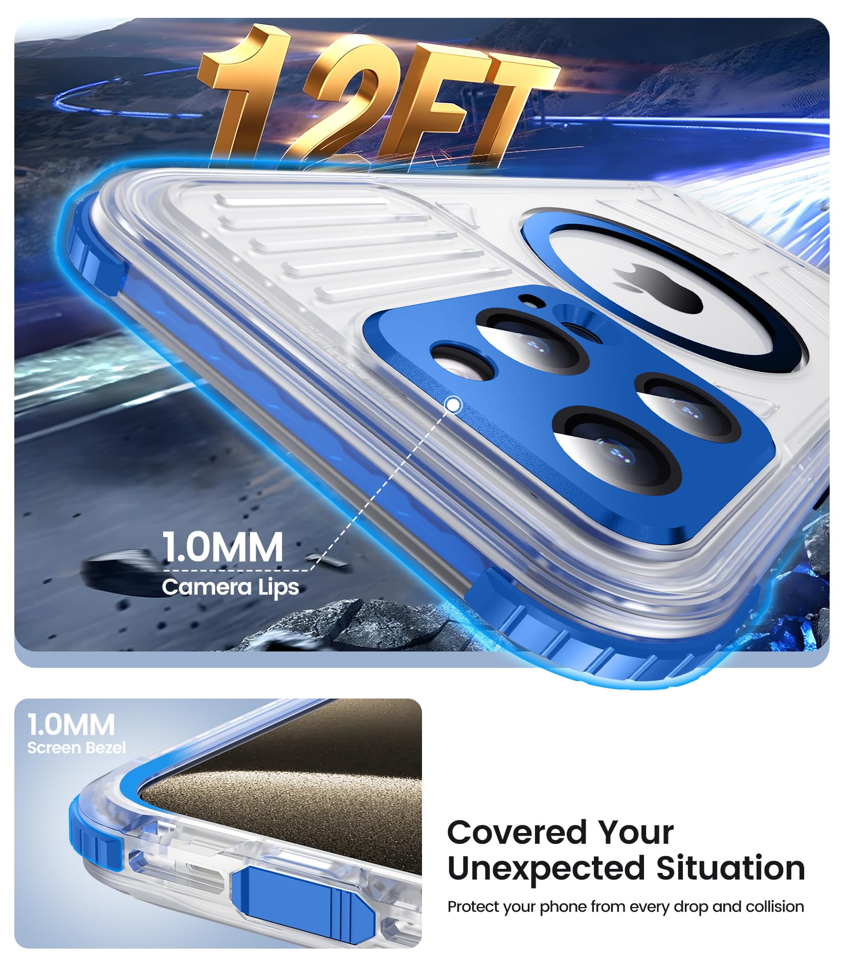 Foto 4 pulgar | Funda de Teléfono Temdan Magnética Impermeable para iPhone 15 Pro Max - Venta Internacional