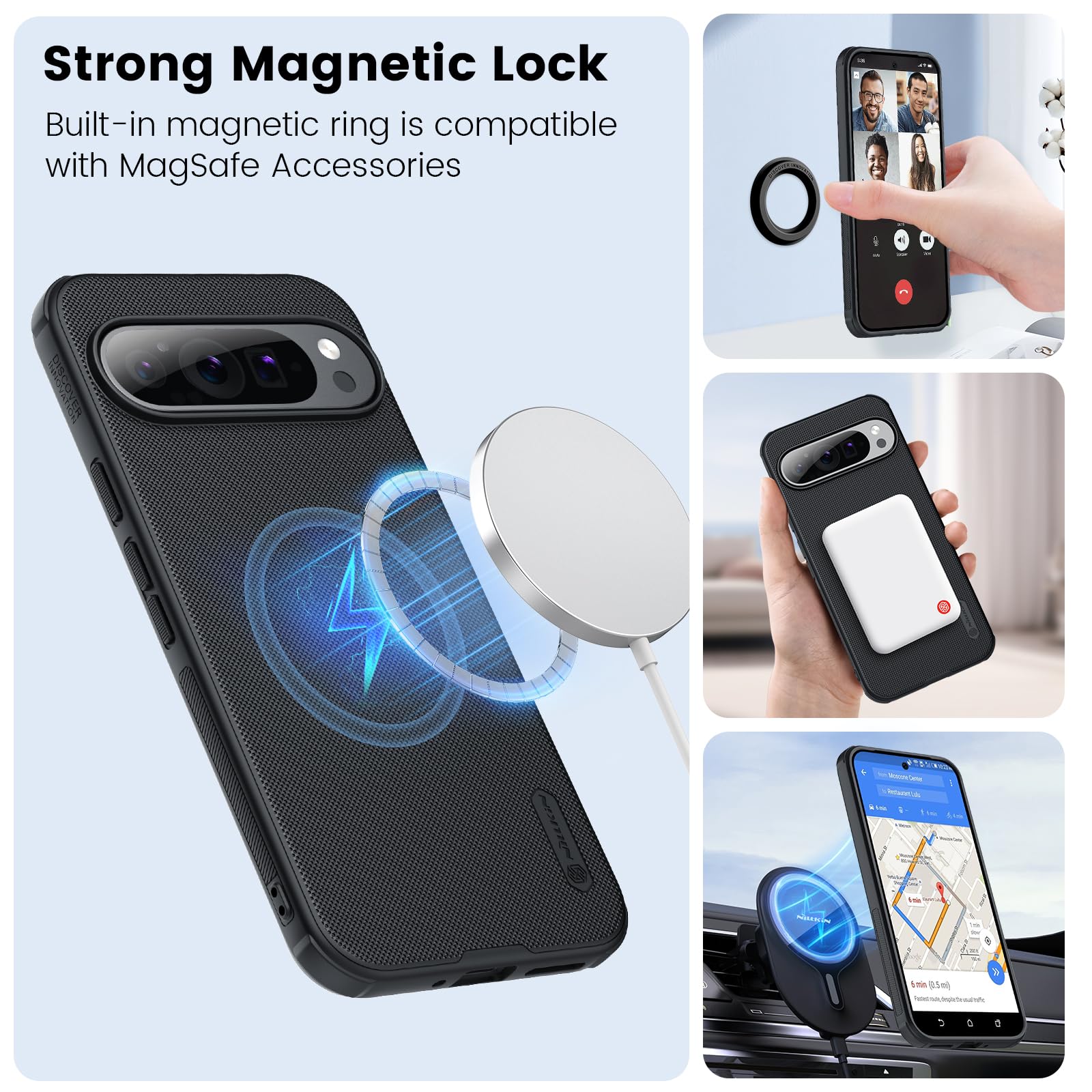 Foto 3 | Funda Magnética Nillkin para Google Pixel 9/pixel 9 Pro Negro - Venta Internacional