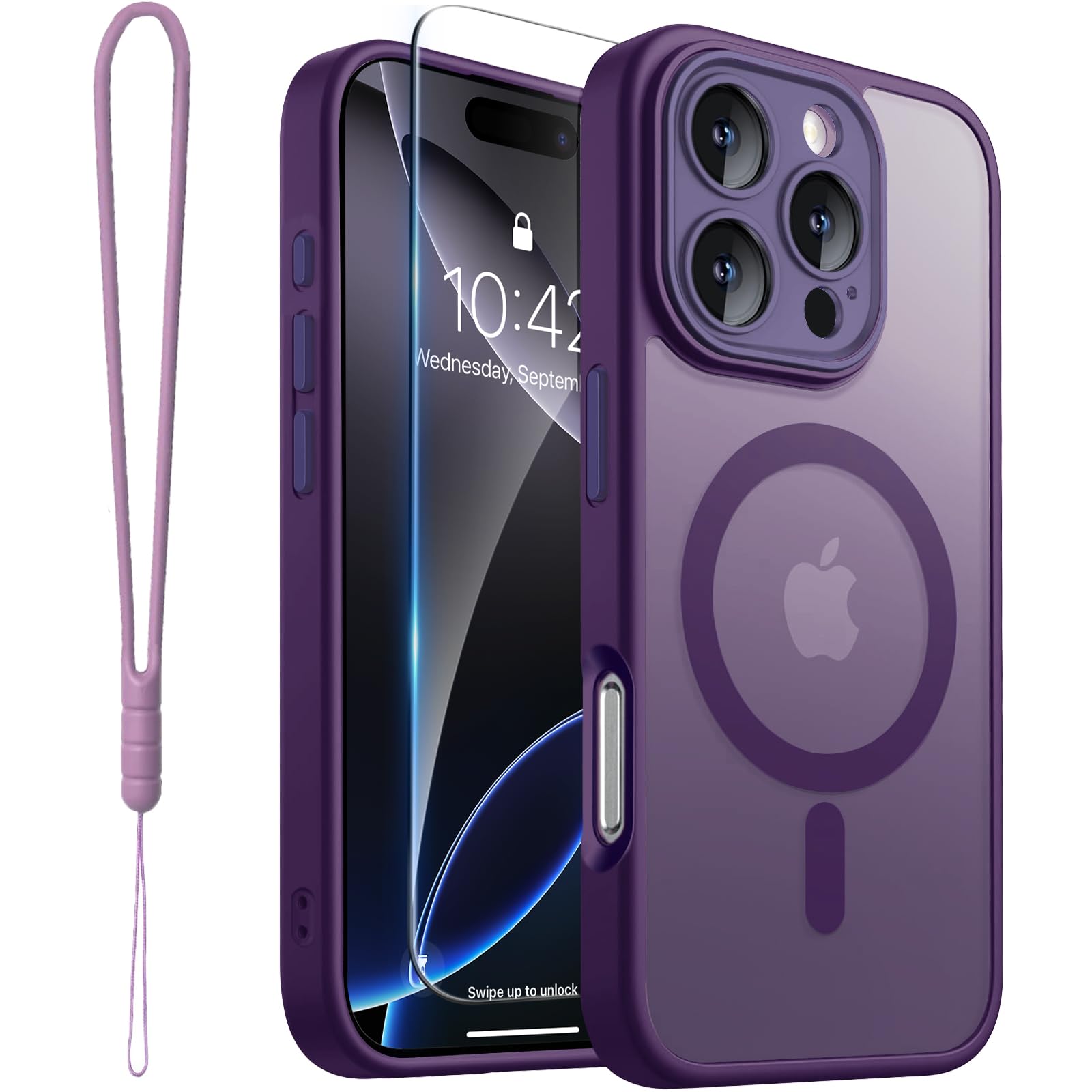 Foto 2 pulgar | Funda Roybens para iPhone 16 Pro-max Mate Transparente Morado - Venta Internacional