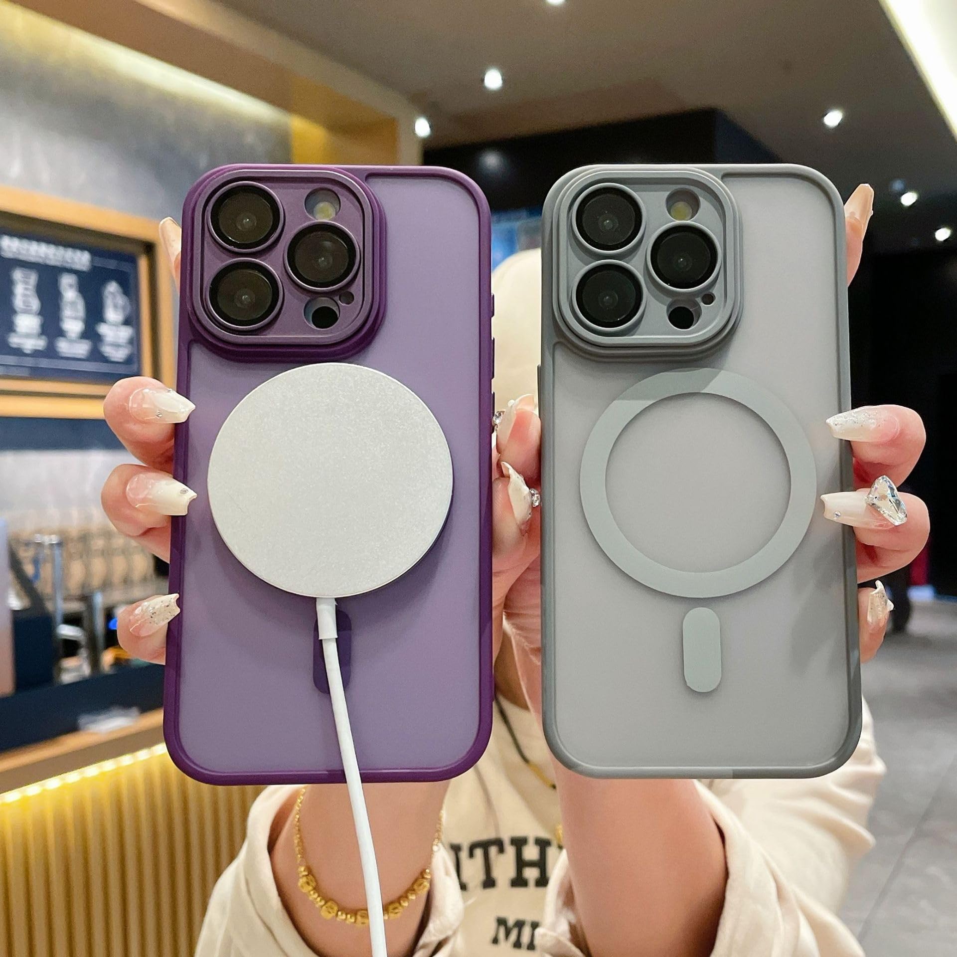 Foto 7 pulgar | Funda Roybens para iPhone 16 Pro-max Mate Transparente Morado - Venta Internacional
