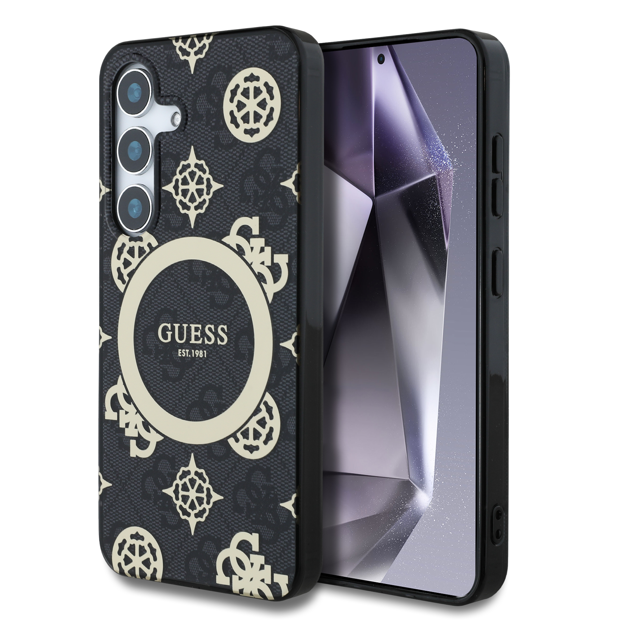 Foto 2 pulgar | Funda Original Guess Peony Logo Clásico S25 - Negro