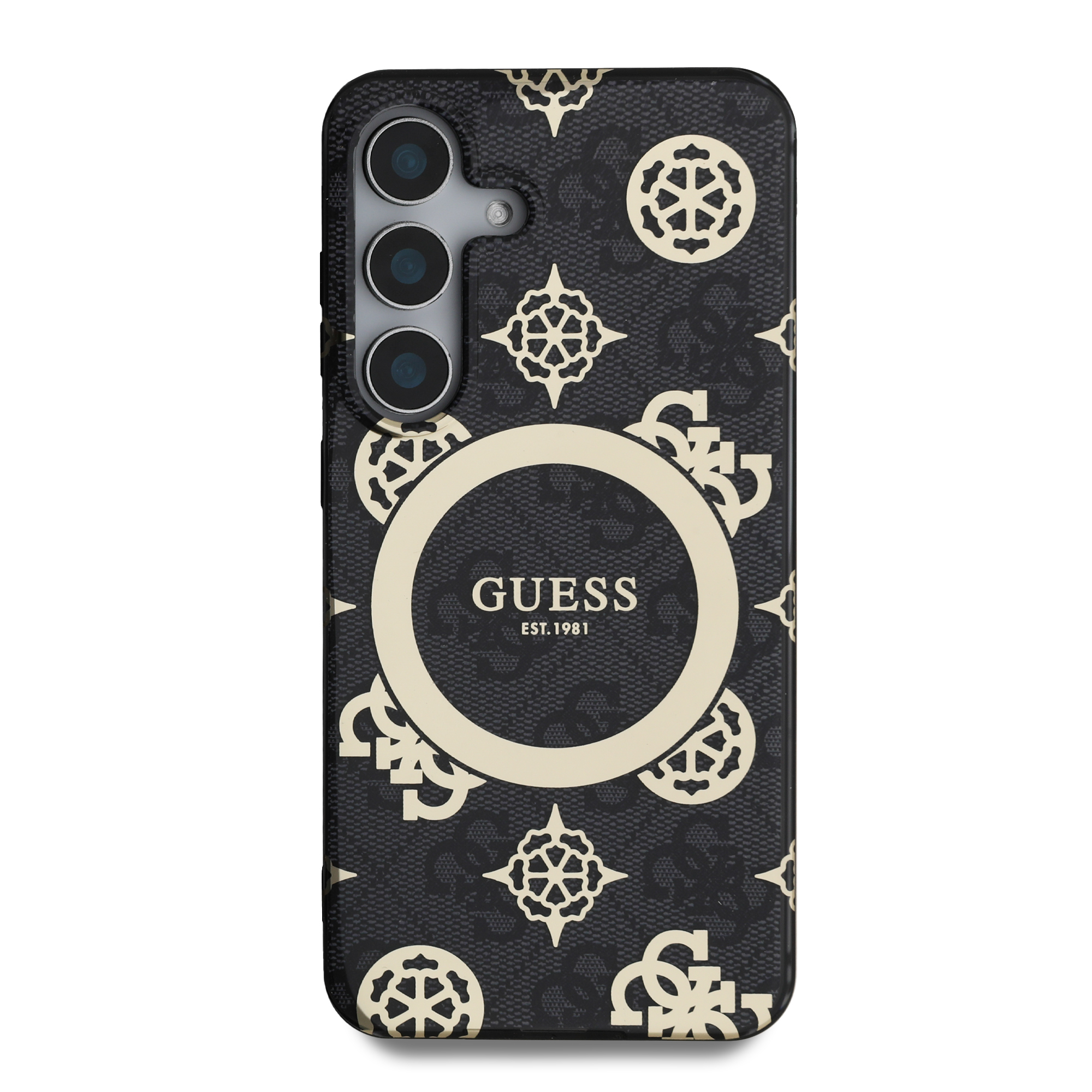Foto 4 pulgar | Funda Original Guess Peony Logo Clásico S25 - Negro