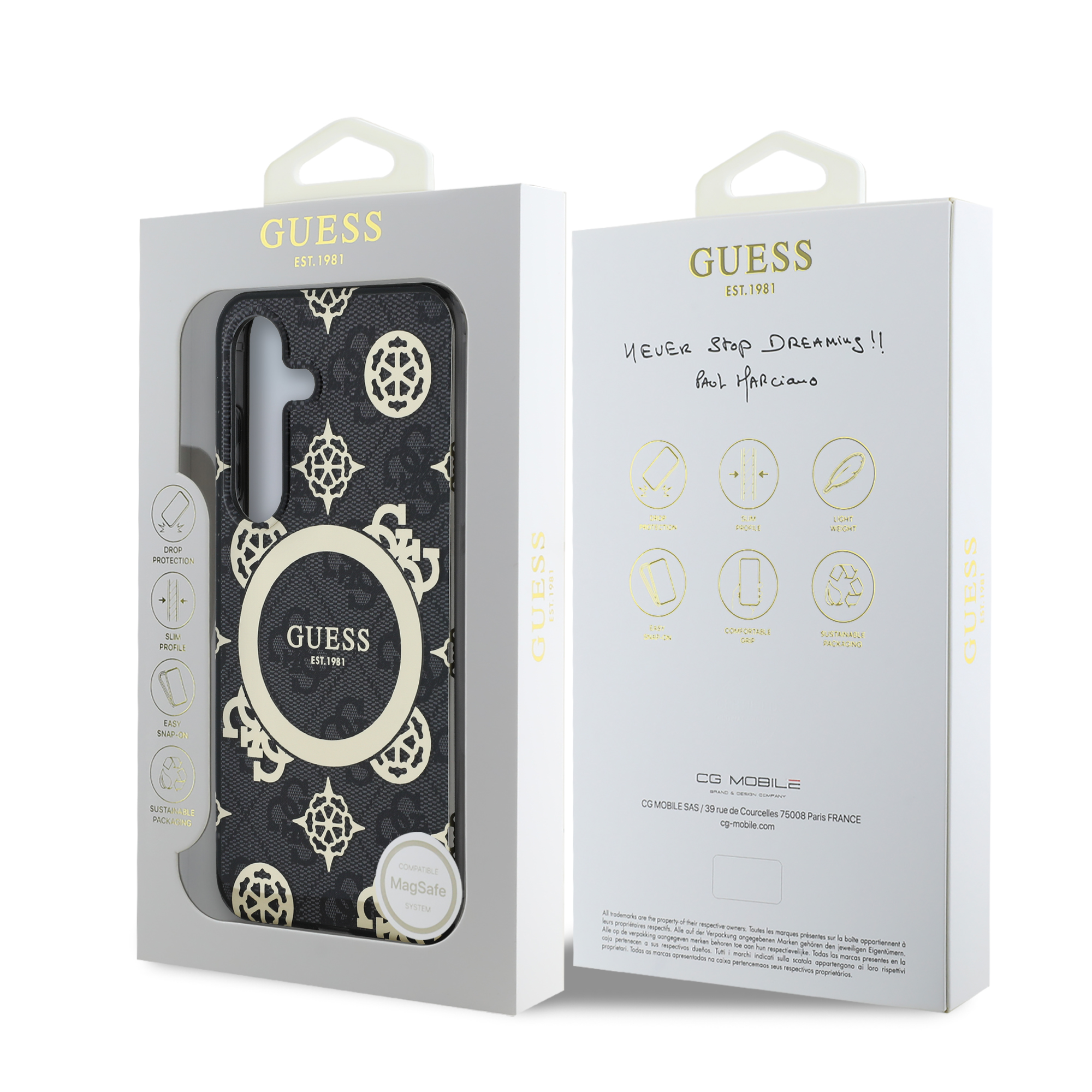 Foto 9 pulgar | Funda Original Guess Peony Logo Clásico S25 - Negro