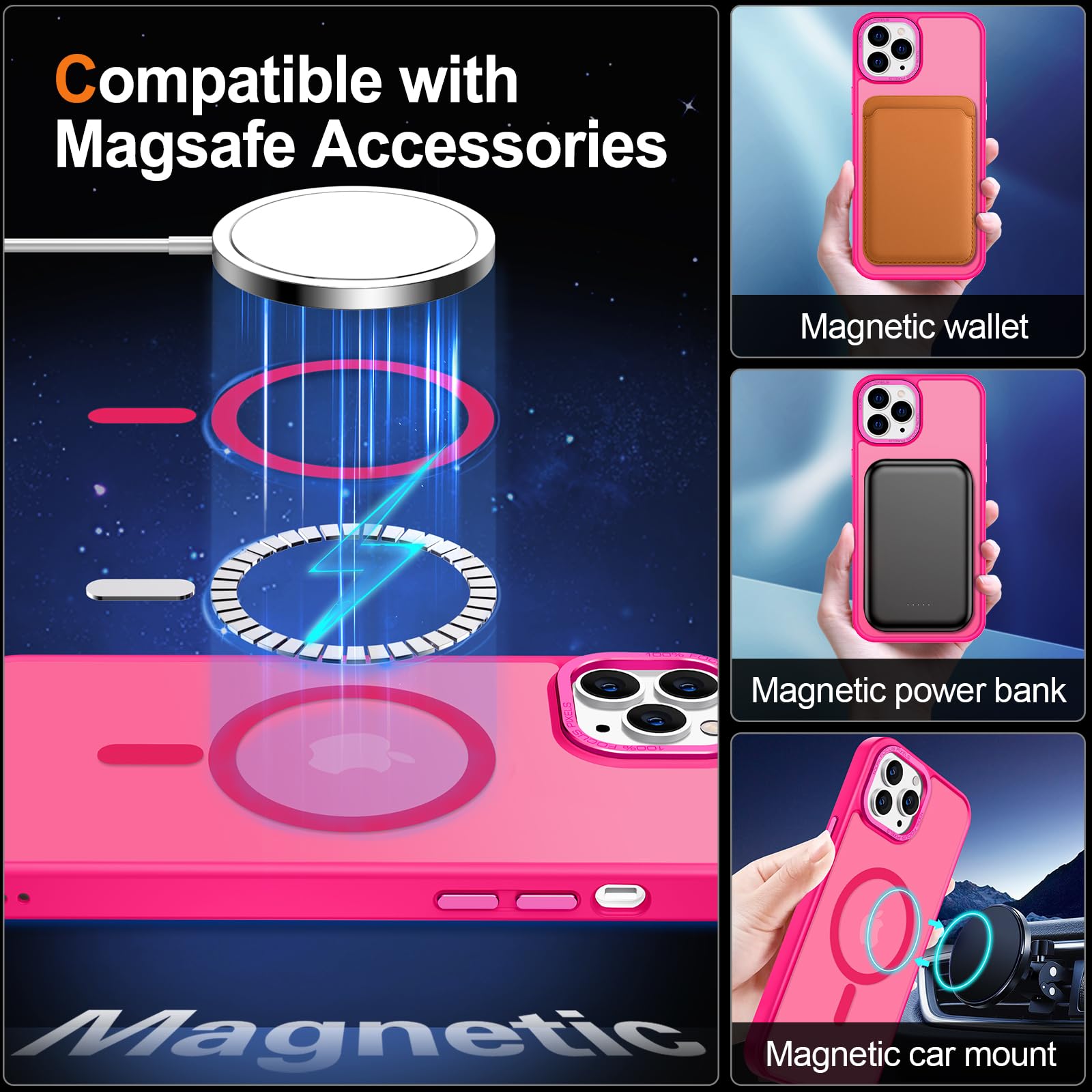Foto 4 pulgar | Funda para Iphone 11 Pro Max Hython 6.5" con Magsafe Rosa - Venta Internacional