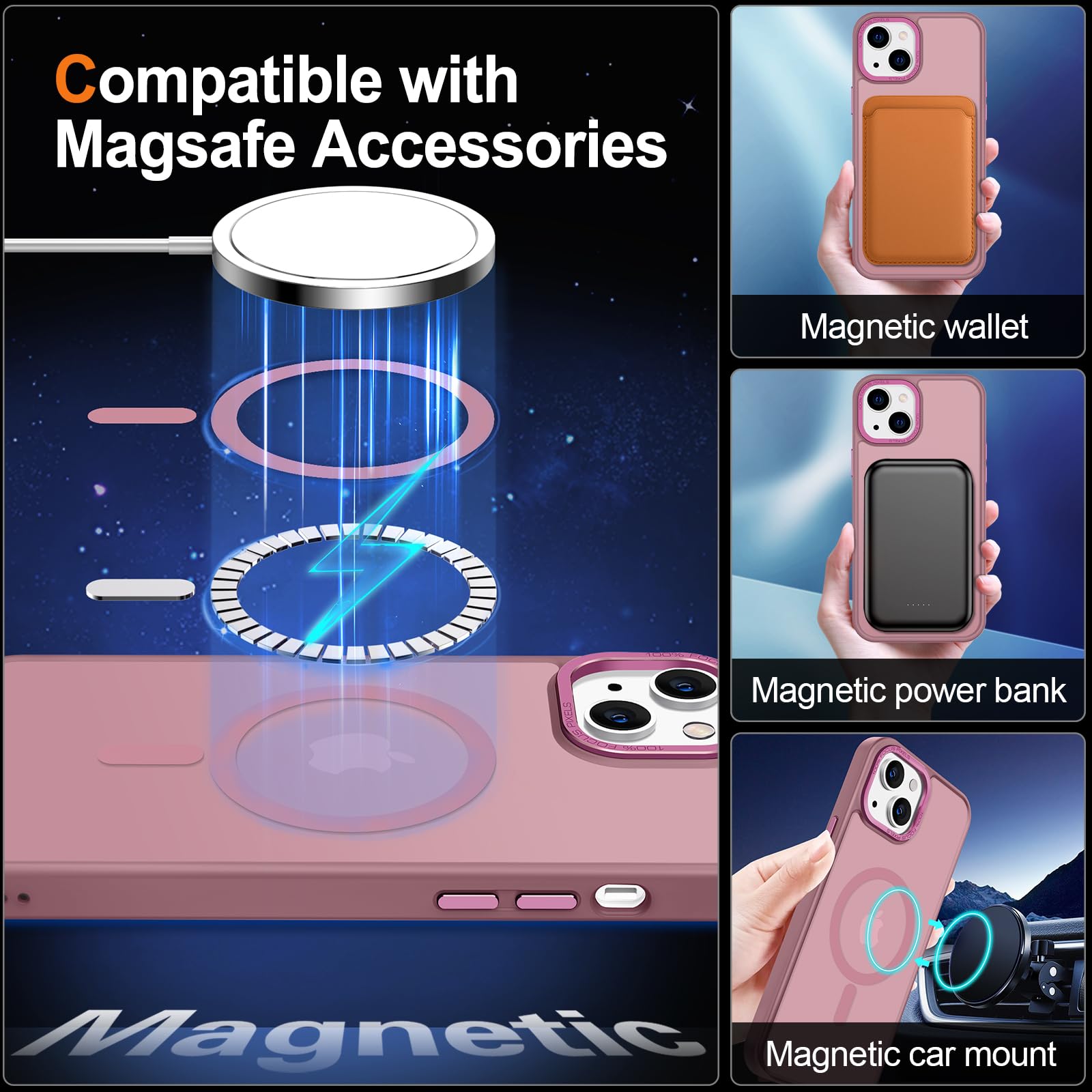 Foto 3 | Funda de Teléfono Hython para Iphone 15 Plus de 6.7 Pulgadas con Magsafe Grape - Venta Internacional