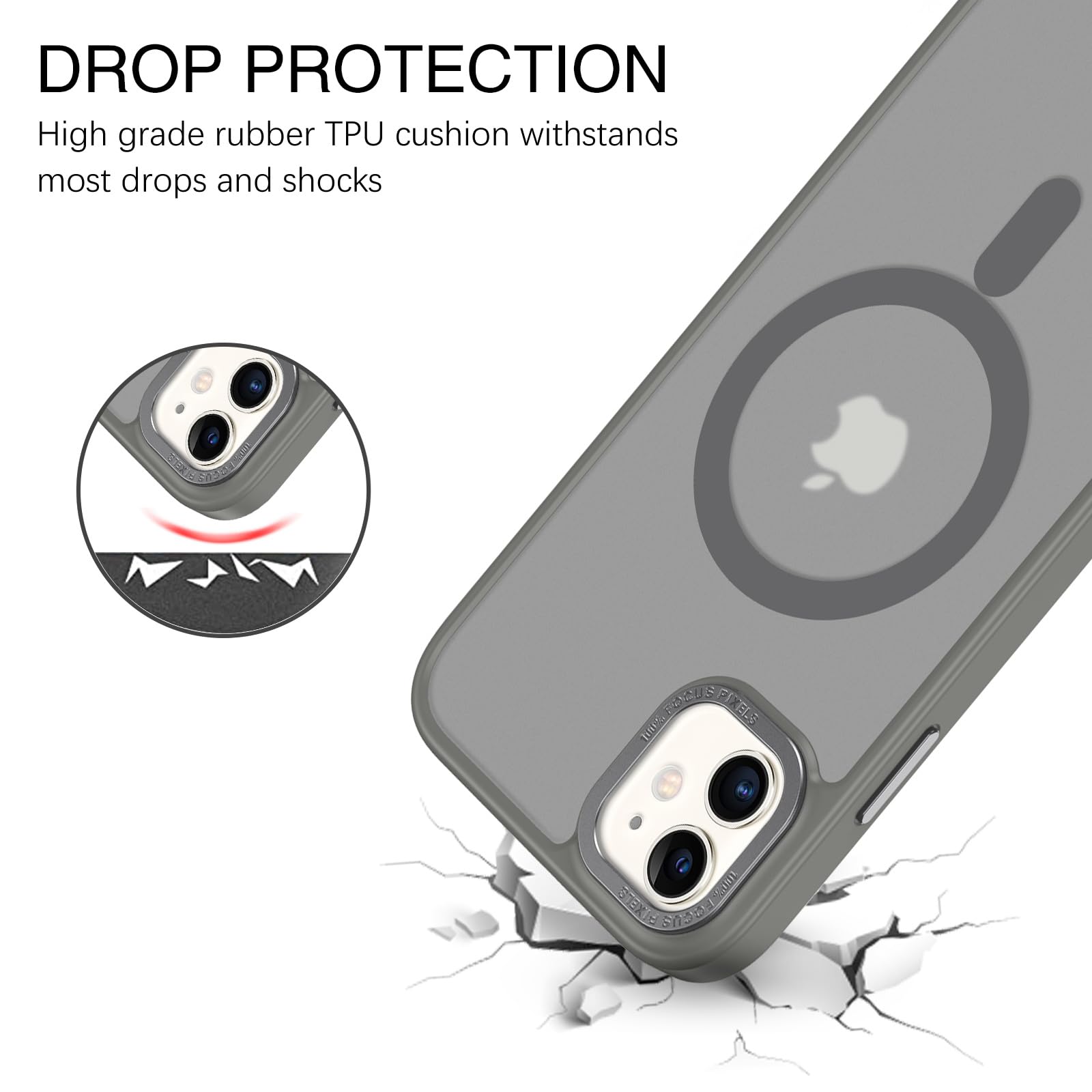 Foto 3 pulgar | Funda Magnética Bentoben para iPhone 12 Mini Gris Translúcido - Venta Internacional