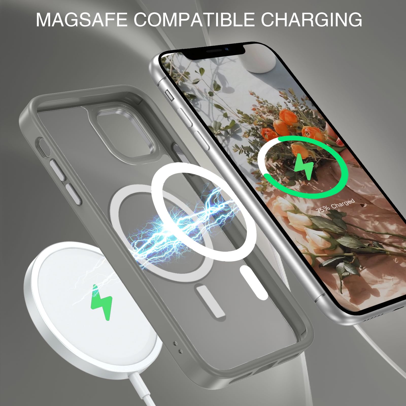 Foto 6 | Funda Magnética Bentoben para iPhone 12 Mini Gris Translúcido - Venta Internacional