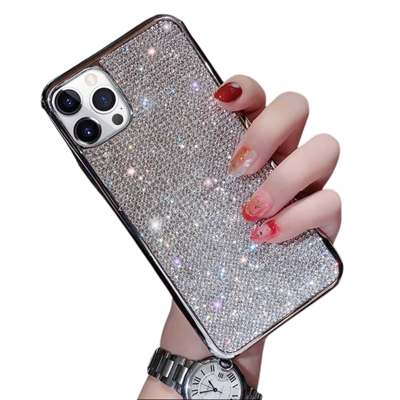 Funda Zuletti Con Diamantes Y Purpurina Plateada para iPhone 13 - Venta Internacional