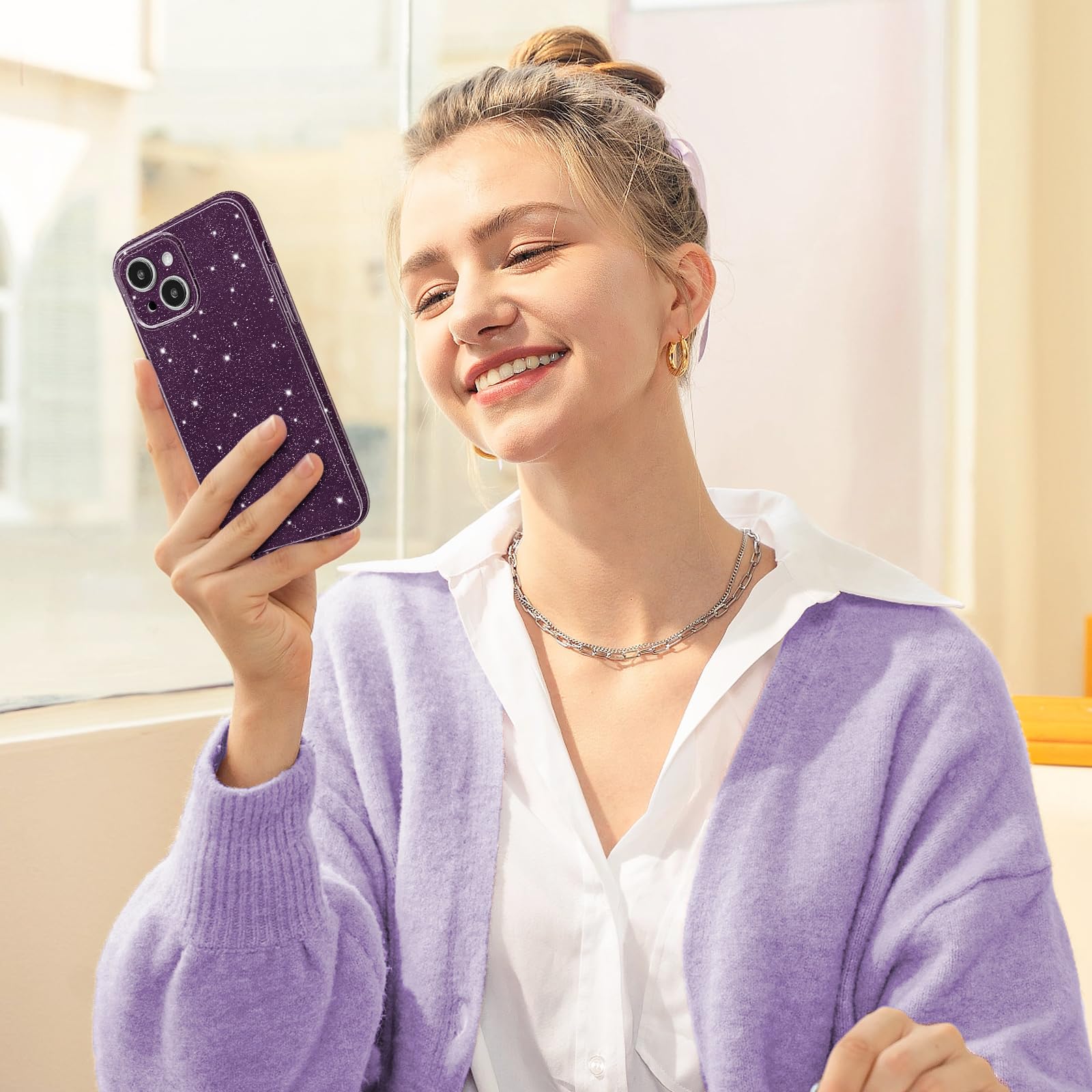 Foto 6 pulgar | Funda Hython para iPhone 15 Plus Morado Oscuro - Venta Internacional
