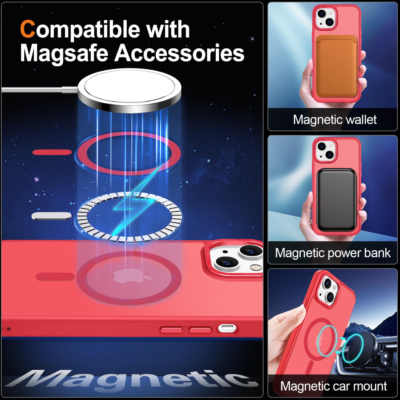 Foto 4 pulgar | Funda Hython para iPhone 14 6.1 Pulgadas con Magsafe Rojo Translúcido - Venta Internacional