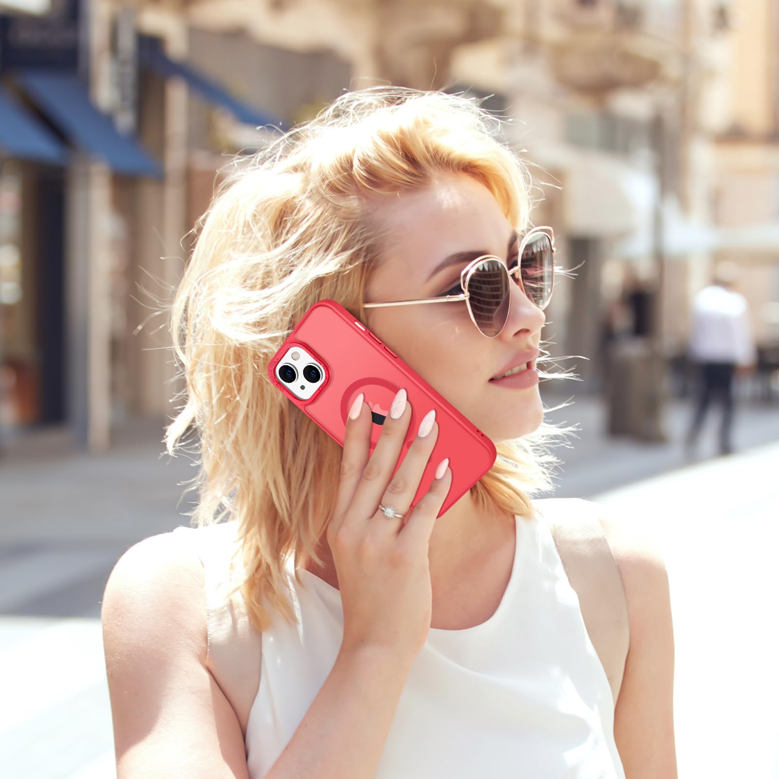 Foto 6 | Funda Hython para iPhone 14 6.1 Pulgadas con Magsafe Rojo Translúcido - Venta Internacional