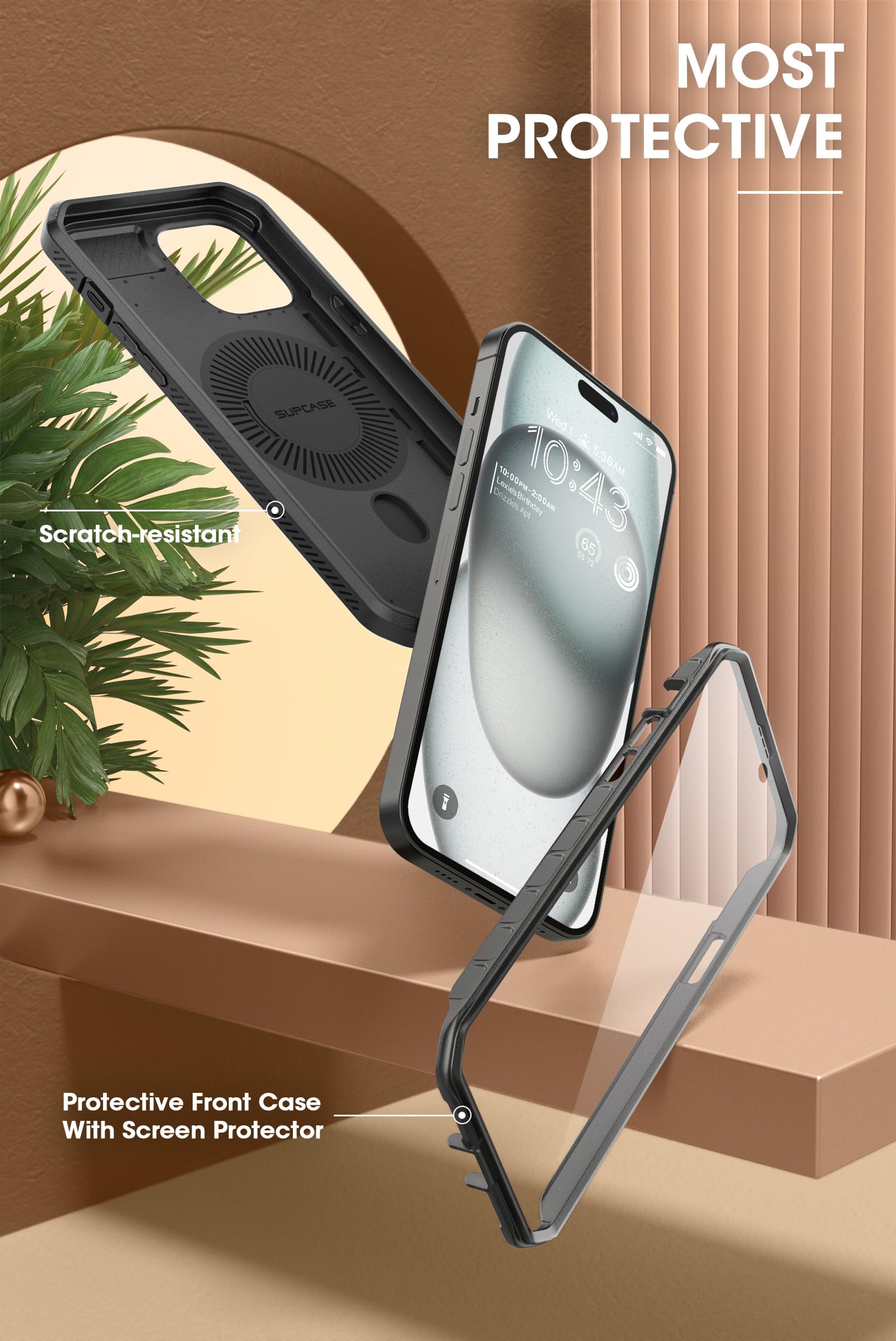 Foto 6 pulgar | Funda Supcase Para Iphone 15 Plus Con Soporte Y Magsafe, Color Negro - Venta Internacional.