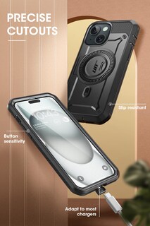 Foto 6 | Funda Supcase Para Iphone 15 Plus Con Soporte Y Magsafe, Color Negro - Venta Internacional.