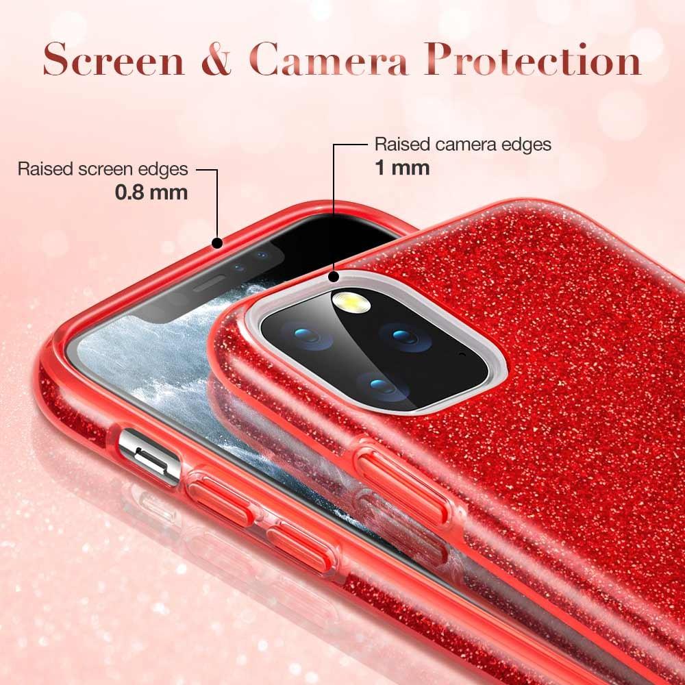 Foto 4 pulgar | Funda Esr Glitter Brillos para iPhone 11 Pro color Rojo