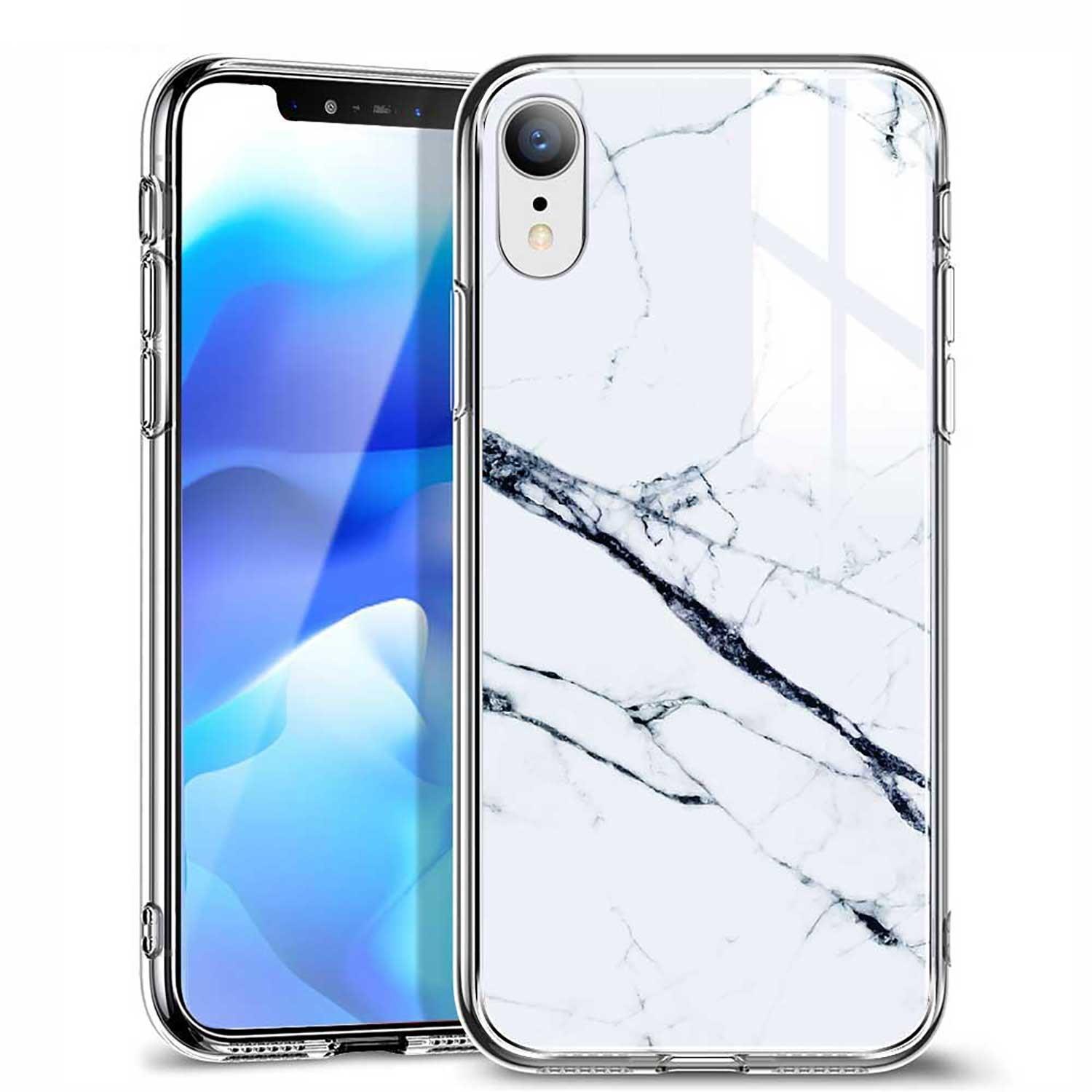 Funda Esr Mimic Cristal para iPhone Xr de Mármol color Blanco