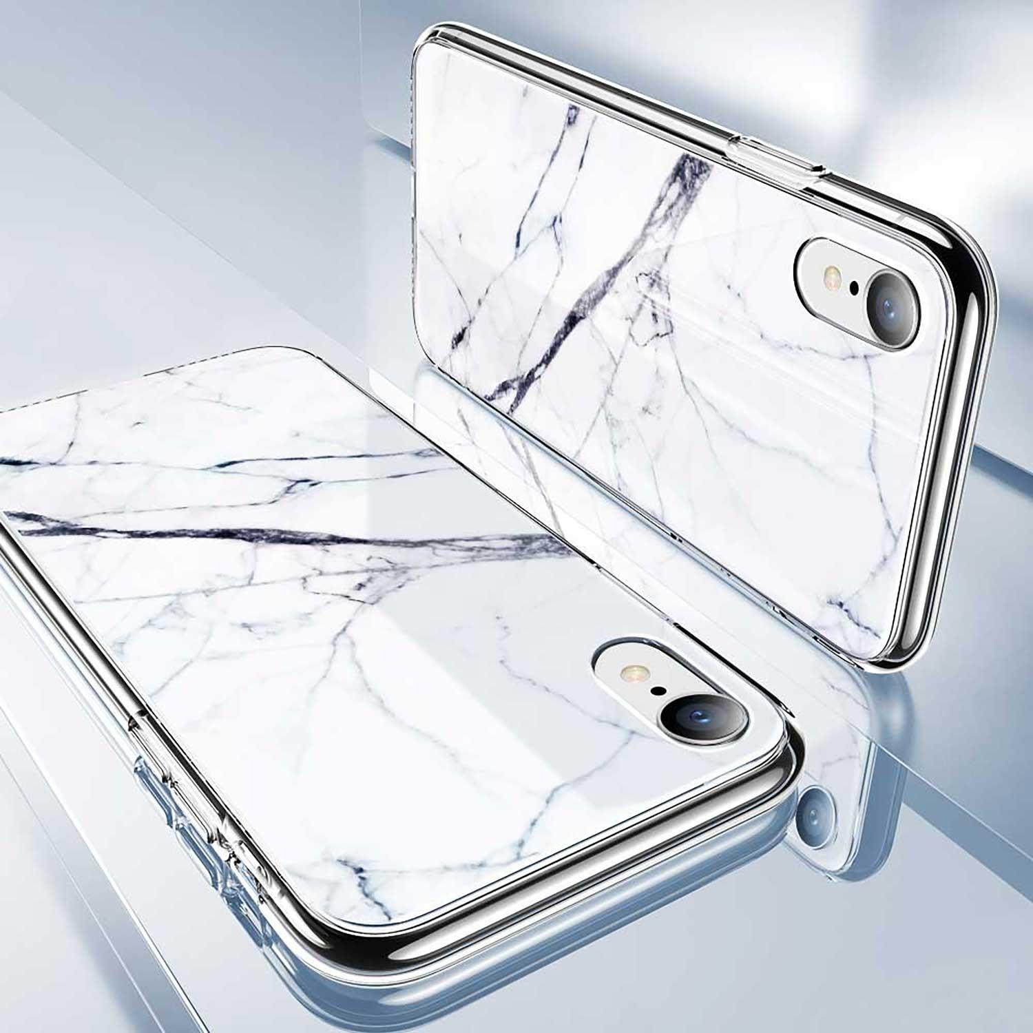 Foto 4 pulgar | Funda Esr Mimic Cristal para iPhone Xr de Mármol color Blanco