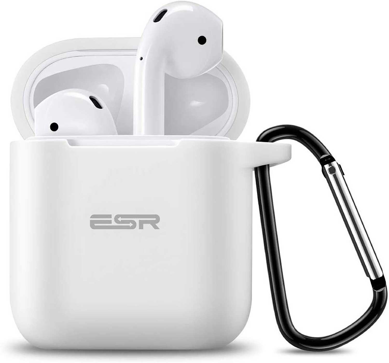 Funda Esr Bounce Silicon para Airpods 1 y 2 color Blanco