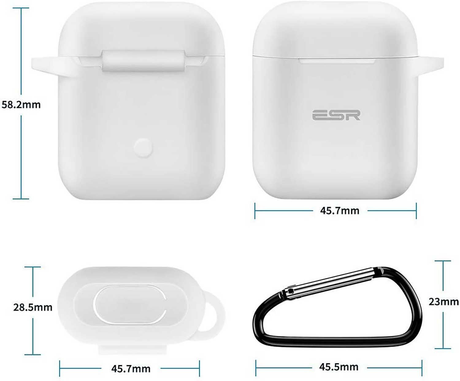 Foto 3 pulgar | Funda Esr Bounce Silicon para Airpods 1 y 2 color Blanco
