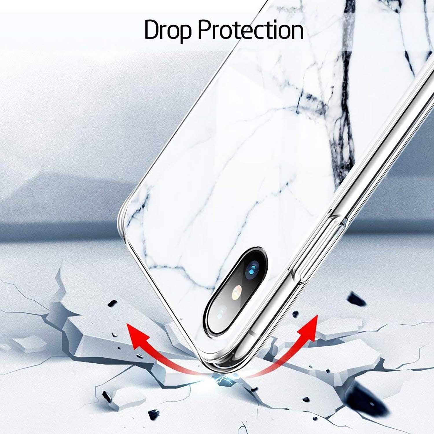 Foto 4 pulgar | Funda Esr Mimic para iPhone X y Xs Cristal Mármol color Blanco