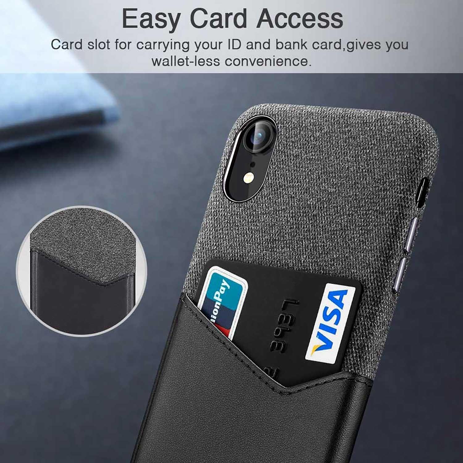 Foto 3 pulgar | Funda Esr Metro Wallet para iPhone Xr color Negro con Cartera