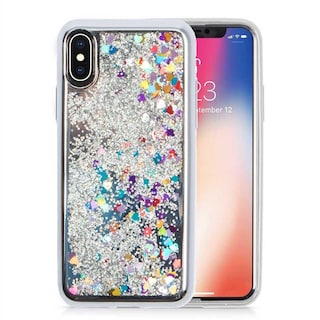 Foto 1 | Funda Zizo Glitter iPhone XS Max color Plateado con Brillos