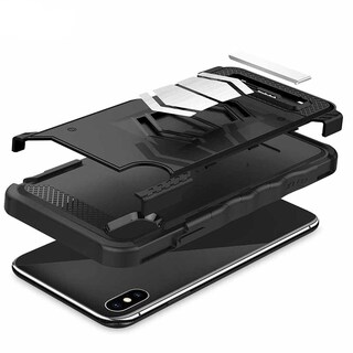 Foto 3 | Funda Zizo Electro para iPhone Xs Max color Negro con Mica Cristal y Soporte Magnético