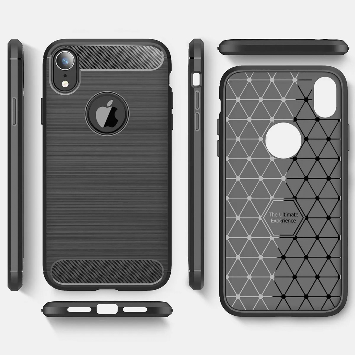 Foto 3 pulgar | Funda Premium Fibra De Carbono Para iPone Xr Suave Flexible Color Negro