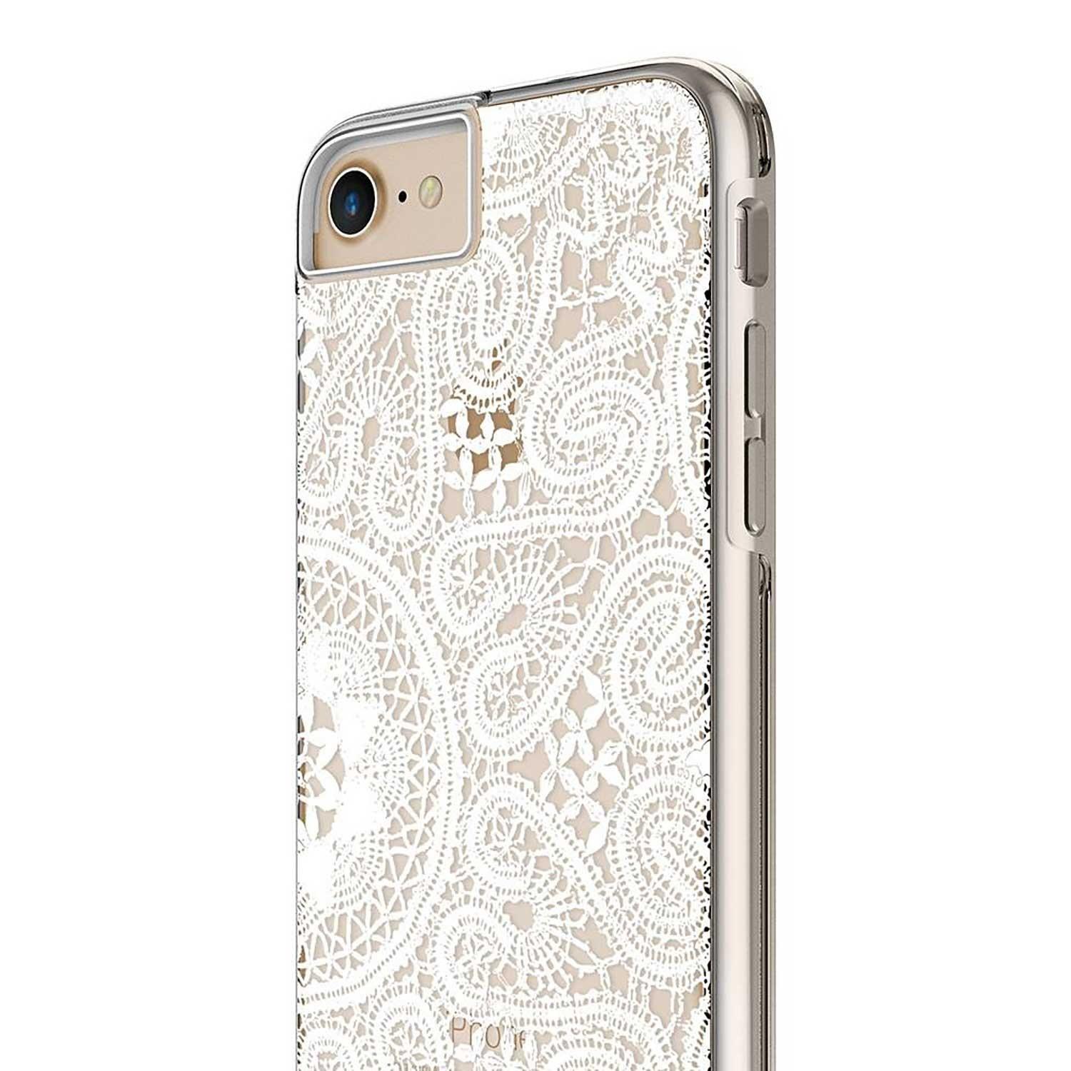 Foto 4 pulgar | Funda Prodigee Show Lace color Blanco Transparente para iPhone Se y iPhone 8