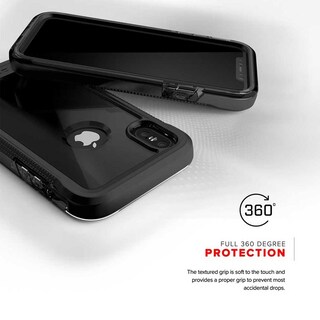 Foto 3 | Funda Zizo Ion para iPhone Xs/ X Humo color Negro con Mica Cristal