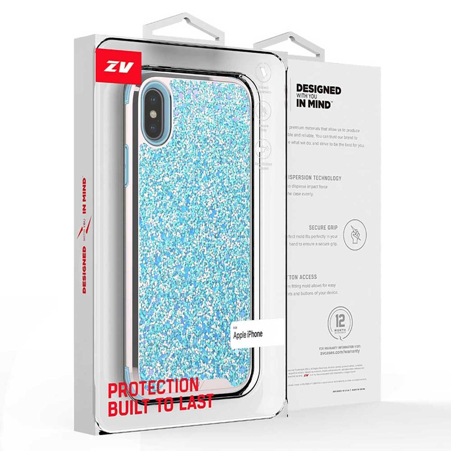 Foto 3 pulgar | Funda Zizo Diamond para iPhone Xs Max color Azul