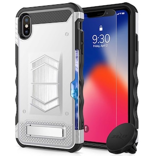 Foto 1 | Funda Zizo Electro para iPhone Xs/ X color Plateado con Mica Cristal