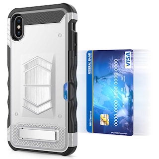 Foto 3 | Funda Zizo Electro para iPhone Xs/ X color Plateado con Mica Cristal
