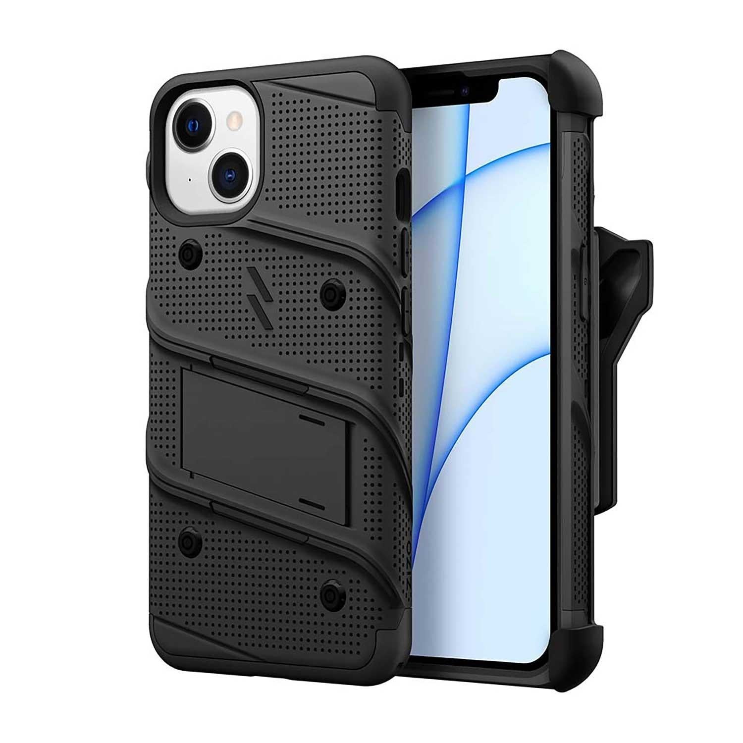 Funda Zizo Bolt para iPhone 13 color Negro con Clip y Mica de Pantalla $1,800