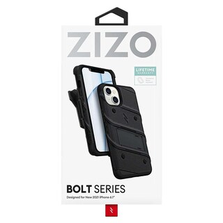 Foto 2 | Funda Zizo Bolt para iPhone 13 color Negro con Clip y Mica de Pantalla