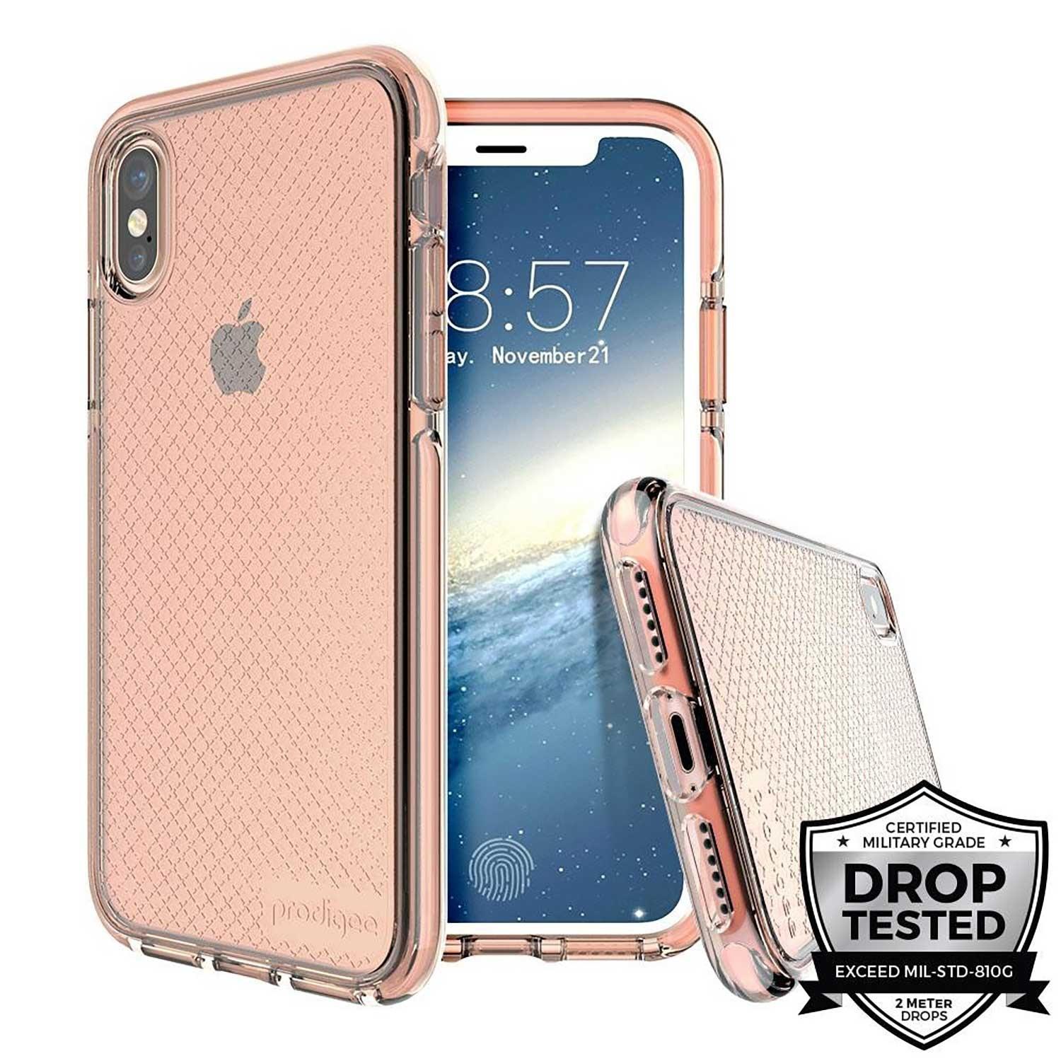 Foto 3 pulgar | Funda Prodigee Safetee para iPhone X y Xs color Rosa Gold