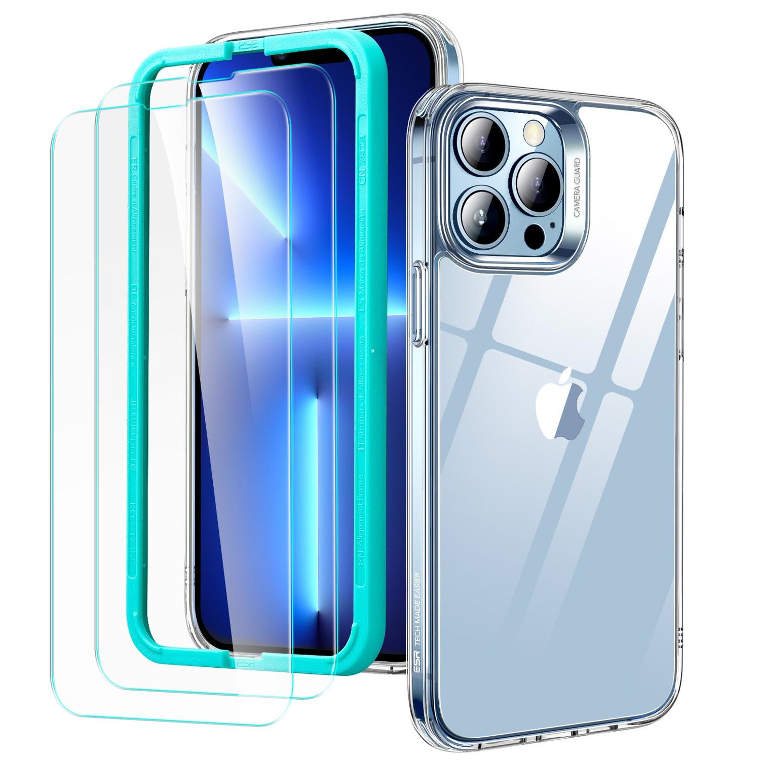 Foto 3 pulgar | Funda ESR Hybrid Case para iPhone 13 Pro Max con 2 Micas Cristal Transparente