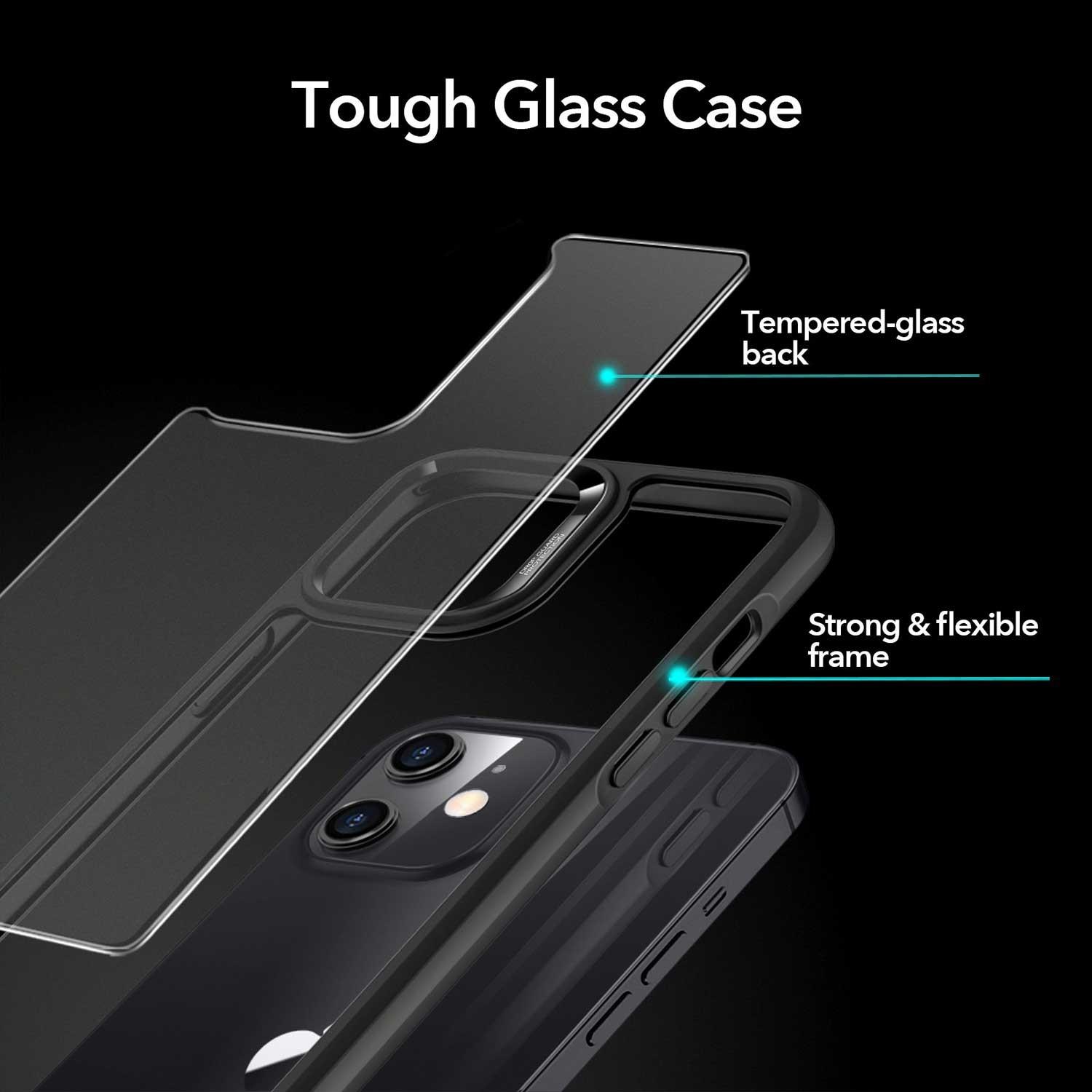 Foto 2 | Funda ESR Mimic para iPhone 12 Mini Respaldo de Cristal Humo color Negro