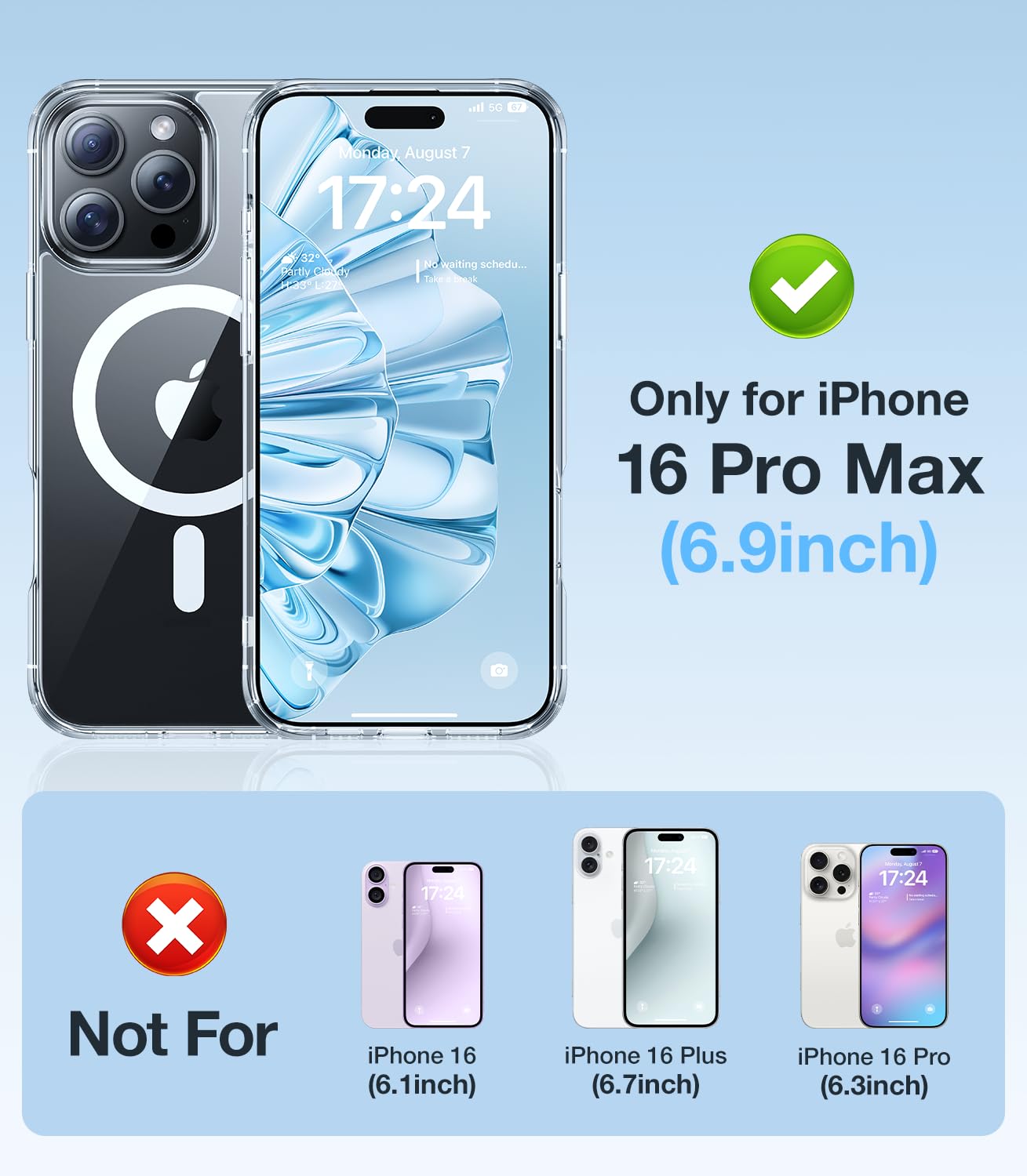 Foto 3 pulgar | Funda Magnética Meifigno Para Iphone 16 Pro Max Con Accesorios - Venta Internacional.