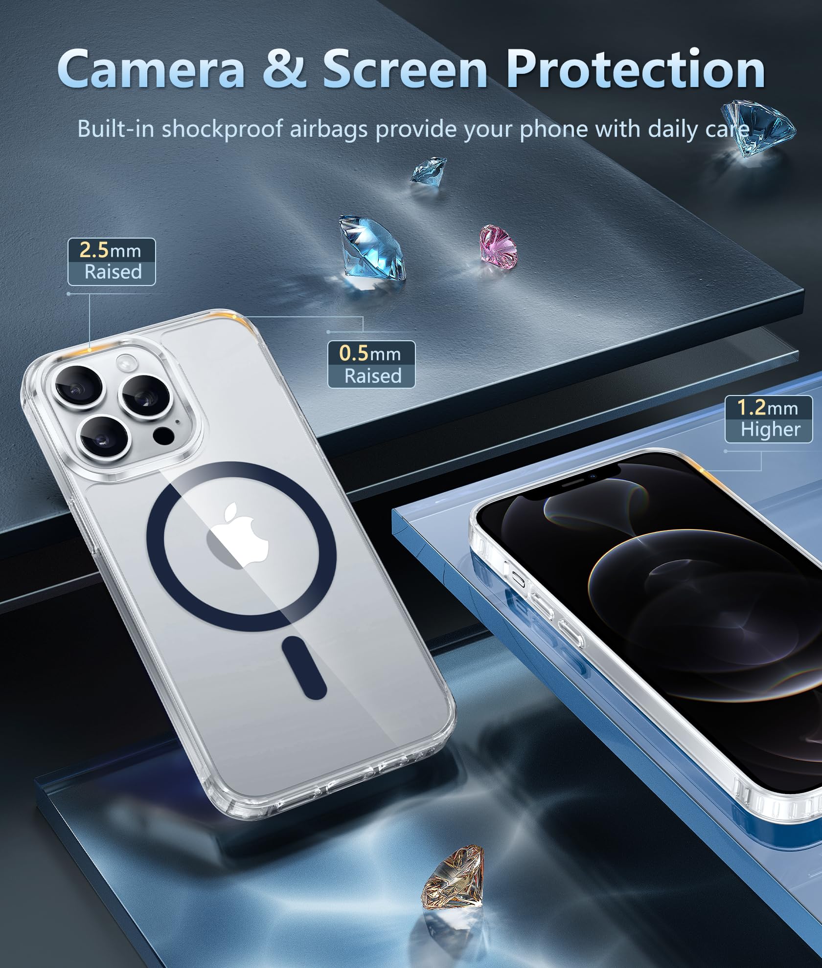 Foto 6 pulgar | Funda De Teléfono Fntcase Para Iphone 12 Pro Max Magnetic Clear - Venta Internacional.