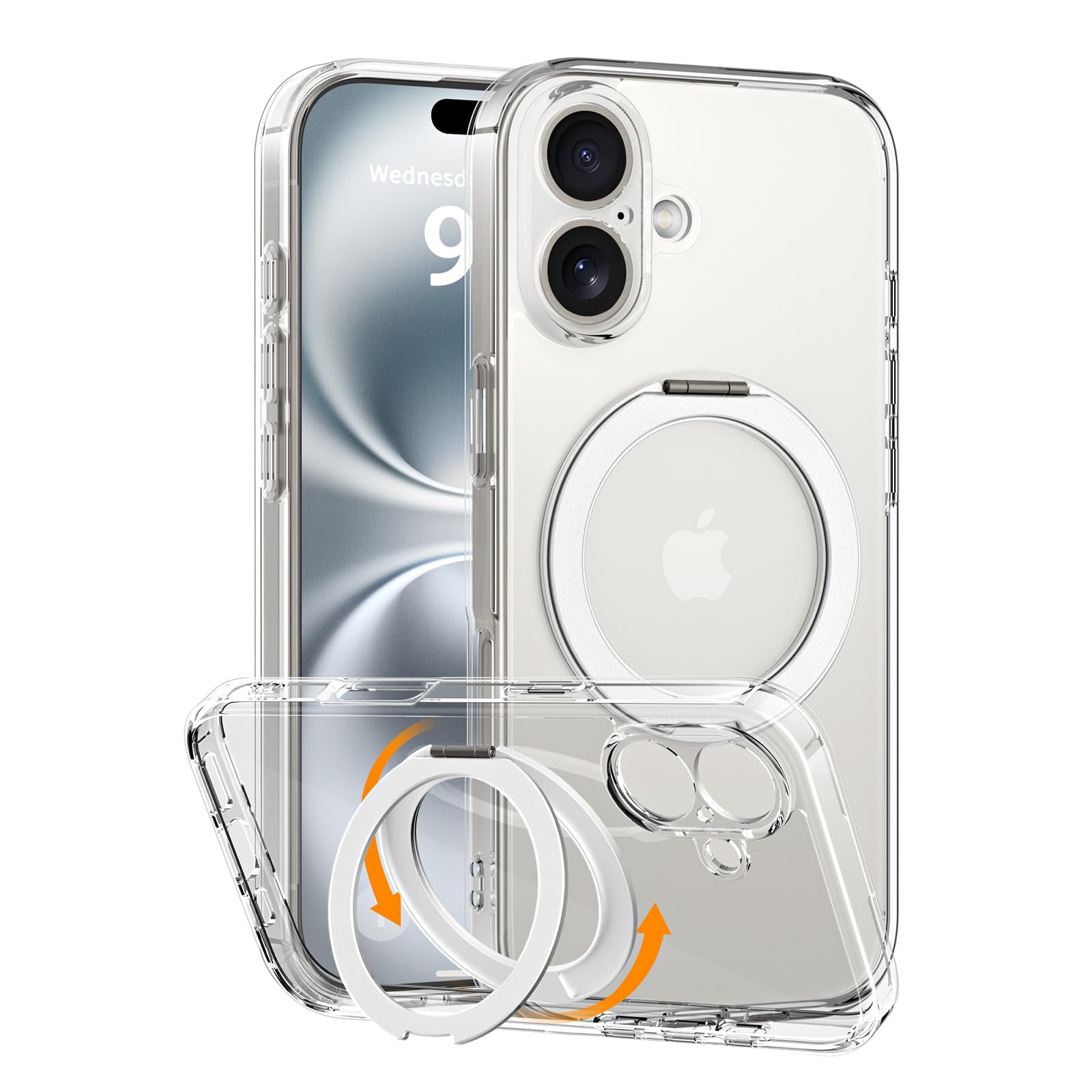Foto 2 pulgar | Funda Magnética Coolqo Para Iphone 16 Con Soporte Anular De 360° - Venta Internacional.