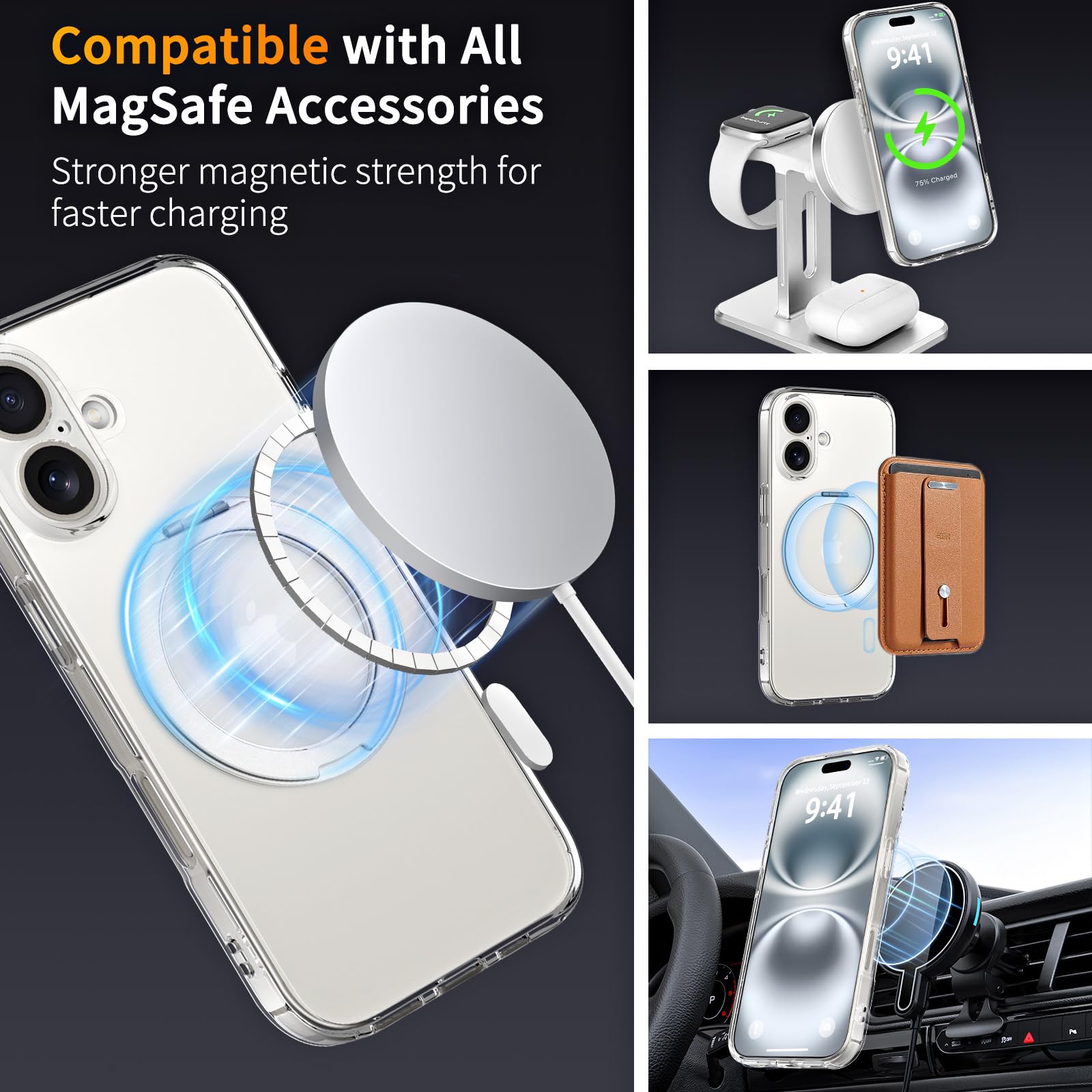 Foto 3 pulgar | Funda Magnética Coolqo Para Iphone 16 Con Soporte Anular De 360° - Venta Internacional.